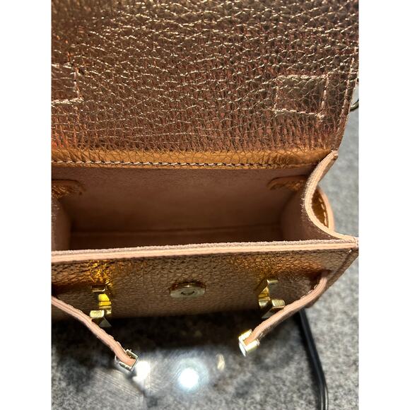 Rare Teddy Blake Ava 6" Micro Handbag – Oro Rosa Gold Leather – NWT - Picture 7 of 7